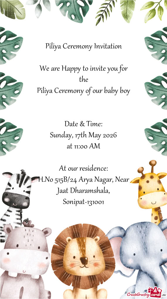 H.No 515B/24 Arya Nagar, Near Jaat Dharamshala, Sonipat-131001