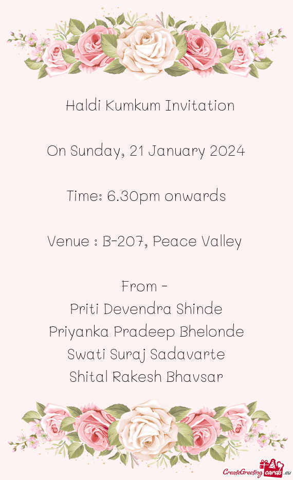 🟡🔴Haldi Kumkum Invitation🟡