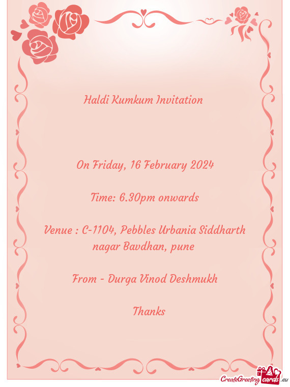 🟠🔴Haldi Kumkum Invitation🟠🔴