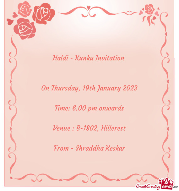 Haldi - Kunku Invitation