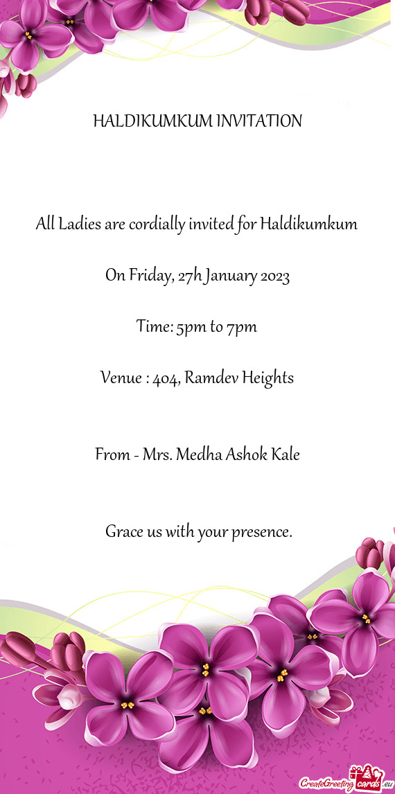 HALDIKUMKUM INVITATION