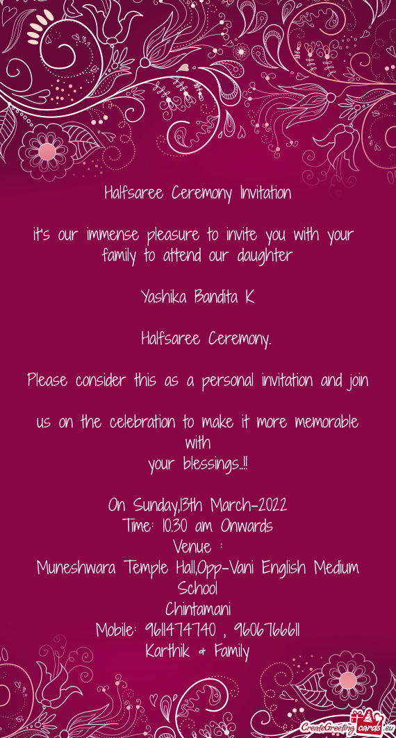 Halfsaree Ceremony