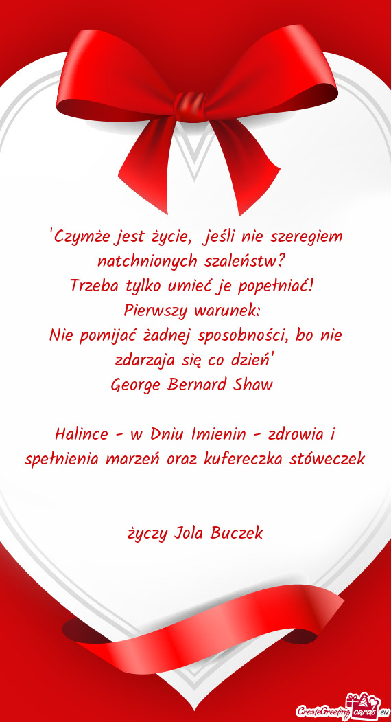 Halince - w Dniu Imienin - zdrowia i spełnienia marzeń oraz kufereczka stóweczek