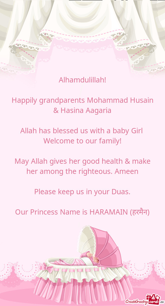 Happily grandparents Mohammad Husain & Hasina Aagaria