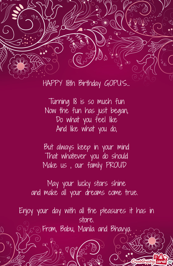 HAPPY 18th Birthday GOPU