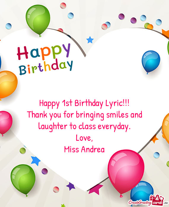 Happy 1st Birthday Lyric