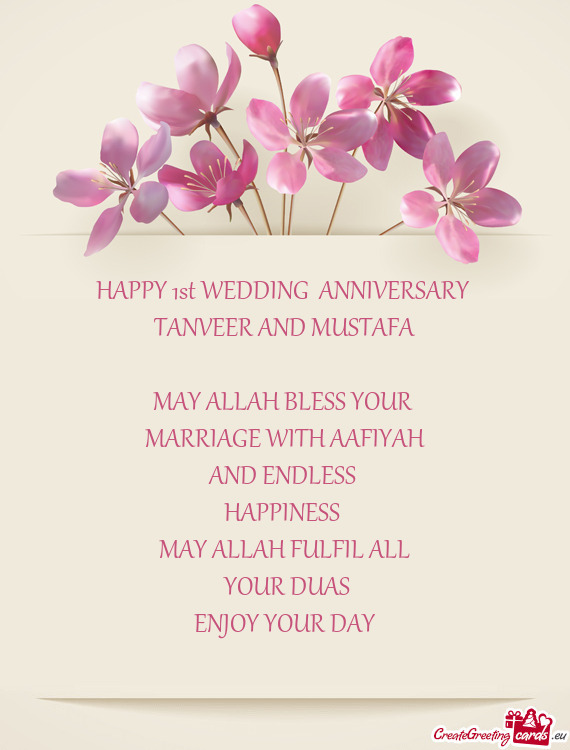 HAPPY 1st WEDDING ANNIVERSARY