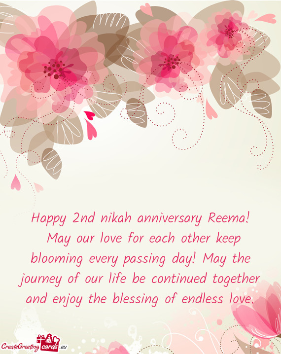 Happy 2nd nikah anniversary Reema