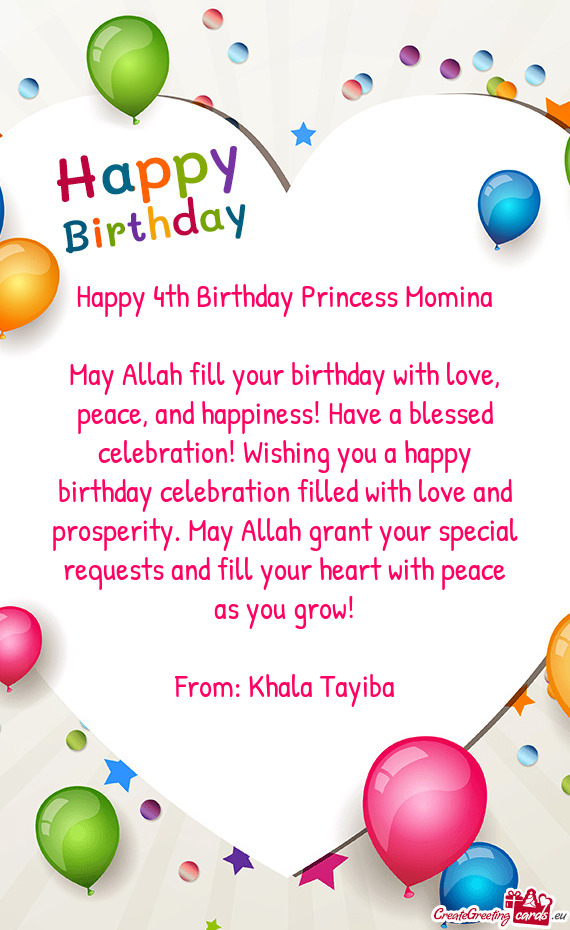 Happy 4th Birthday Princess Momina