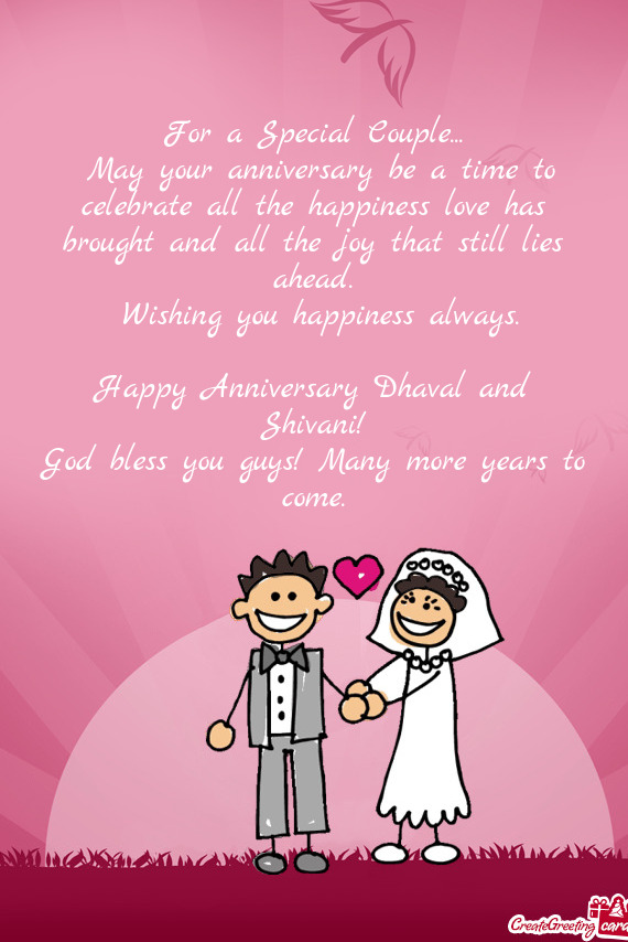 Happy Anniversary Dhaval and Shivani