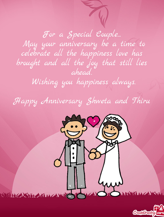 Happy Anniversary Shweta and Thiru