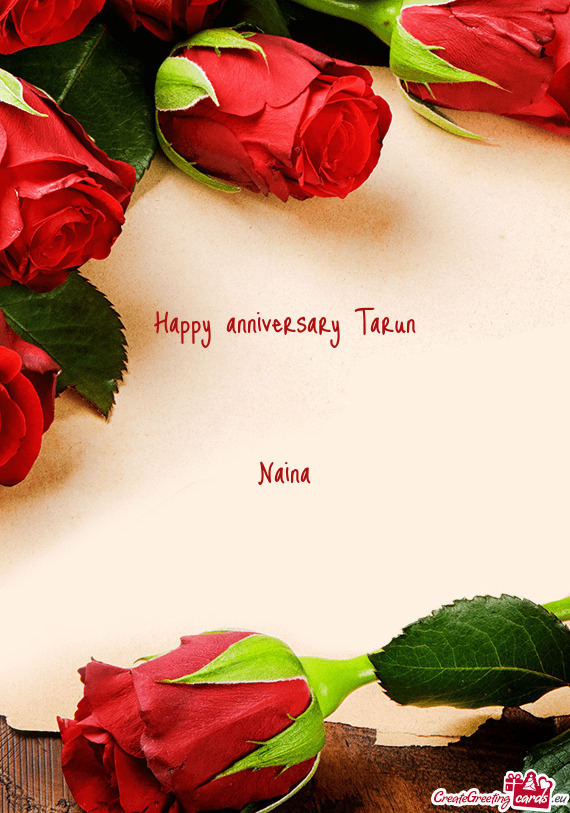 Happy anniversary Tarun