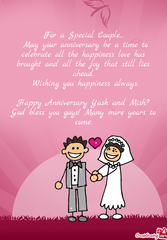 Happy Anniversary Yash and Mish