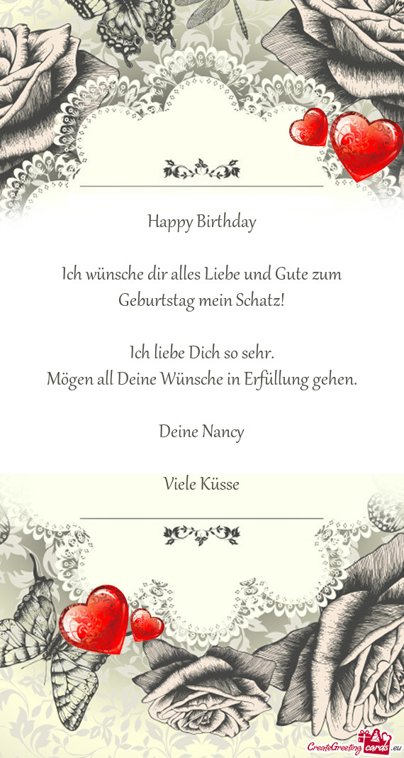 Happy Birthday    Ich wünsche dir alles Liebe und Gute