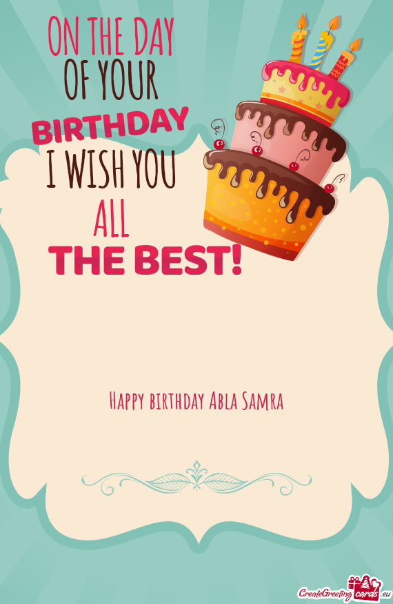 Happy birthday Abla Samra