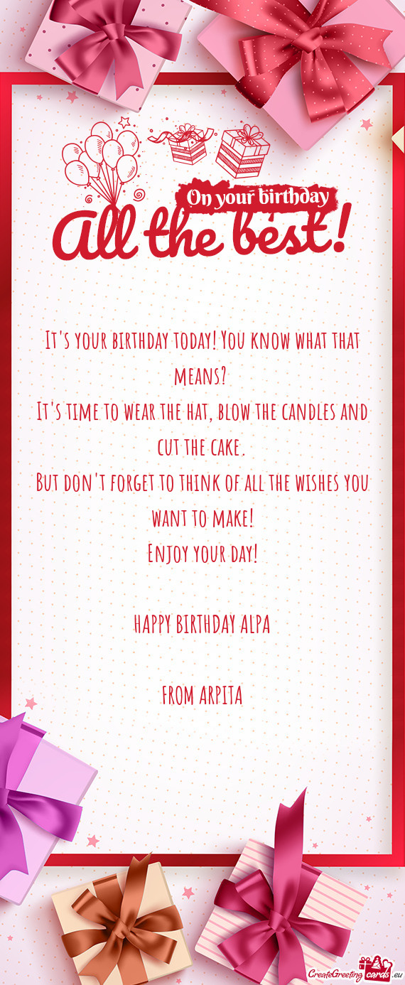 HAPPY BIRTHDAY ALPA