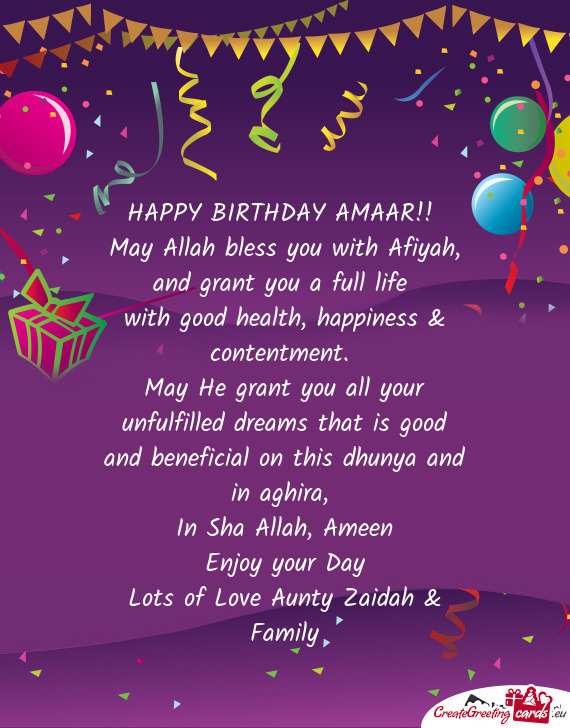 HAPPY BIRTHDAY AMAAR