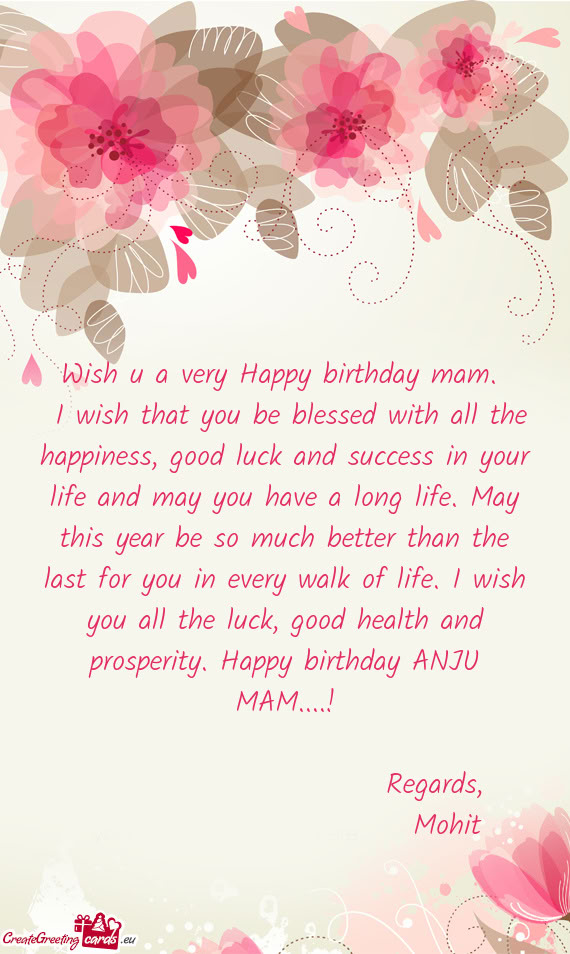  Happy birthday ANJU MAM