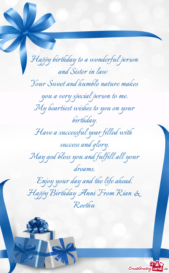 Happy Birthday Anni From Rian & Reethu