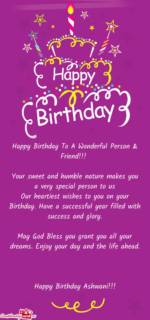 Happy Birthday Ashwani