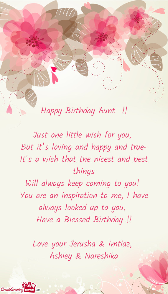 Happy Birthday Aunt