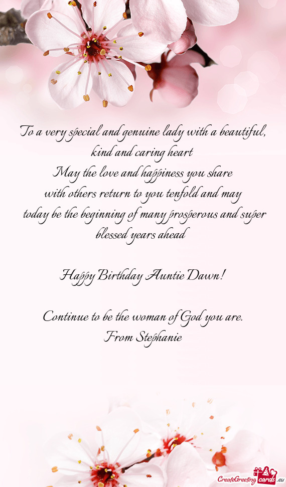 Happy Birthday Auntie Dawn