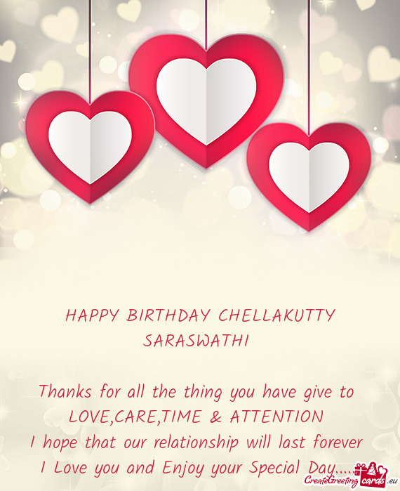 HAPPY BIRTHDAY CHELLAKUTTY SARASWATHI