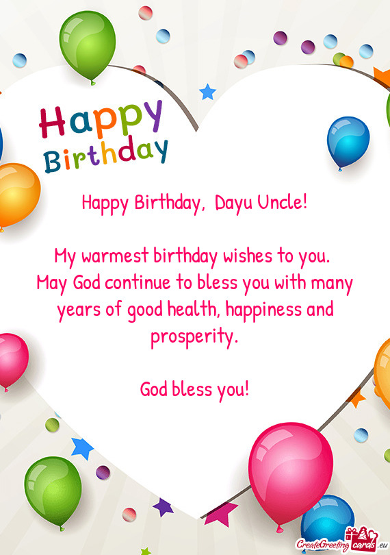 Happy Birthday, Dayu Uncle