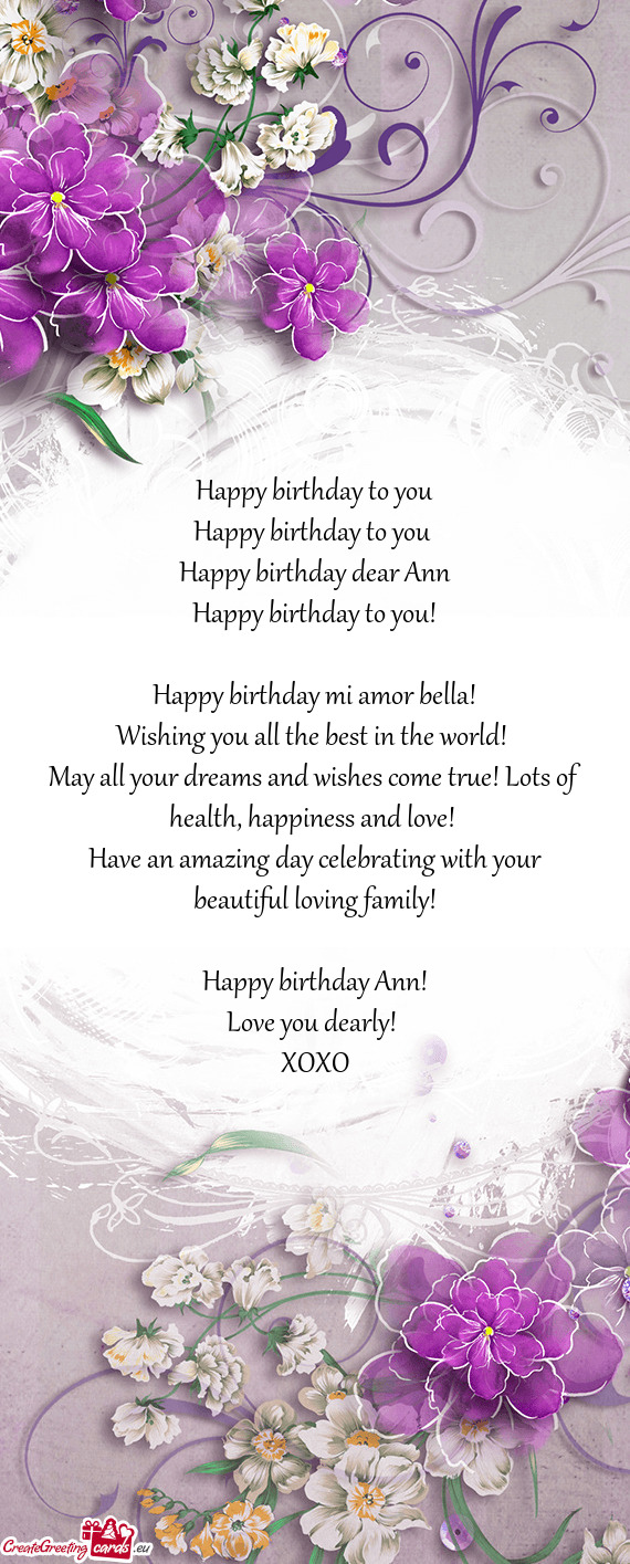 Happy birthday dear Ann