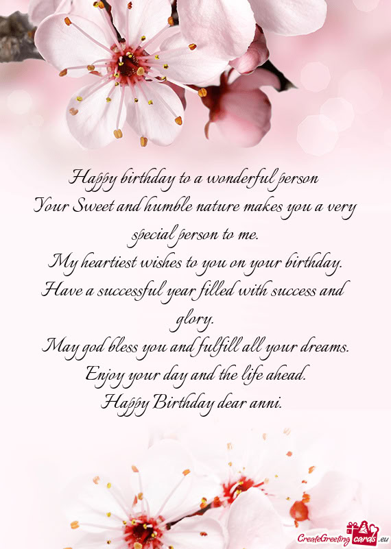 Happy Birthday dear anni. 💓