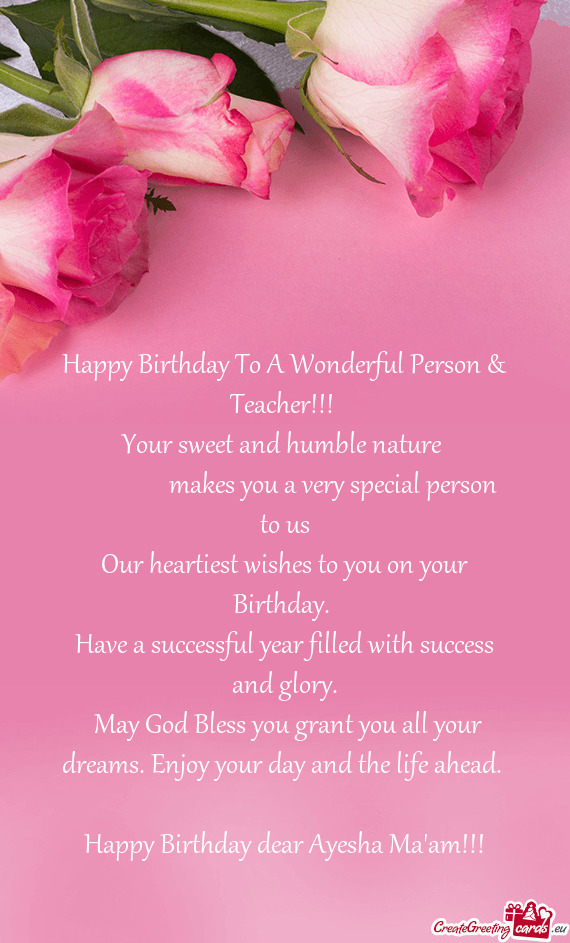 Happy Birthday dear Ayesha Ma