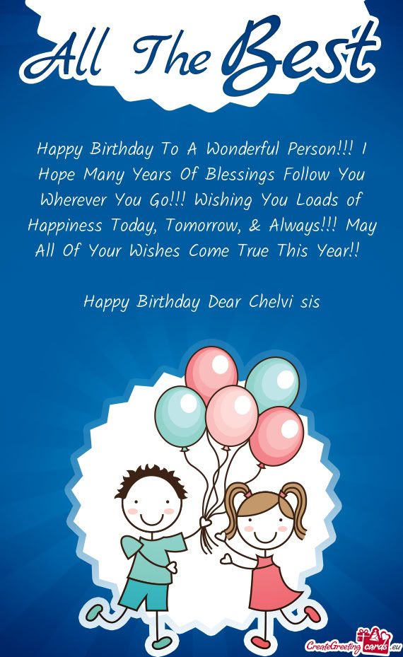 Happy Birthday Dear Chelvi sis