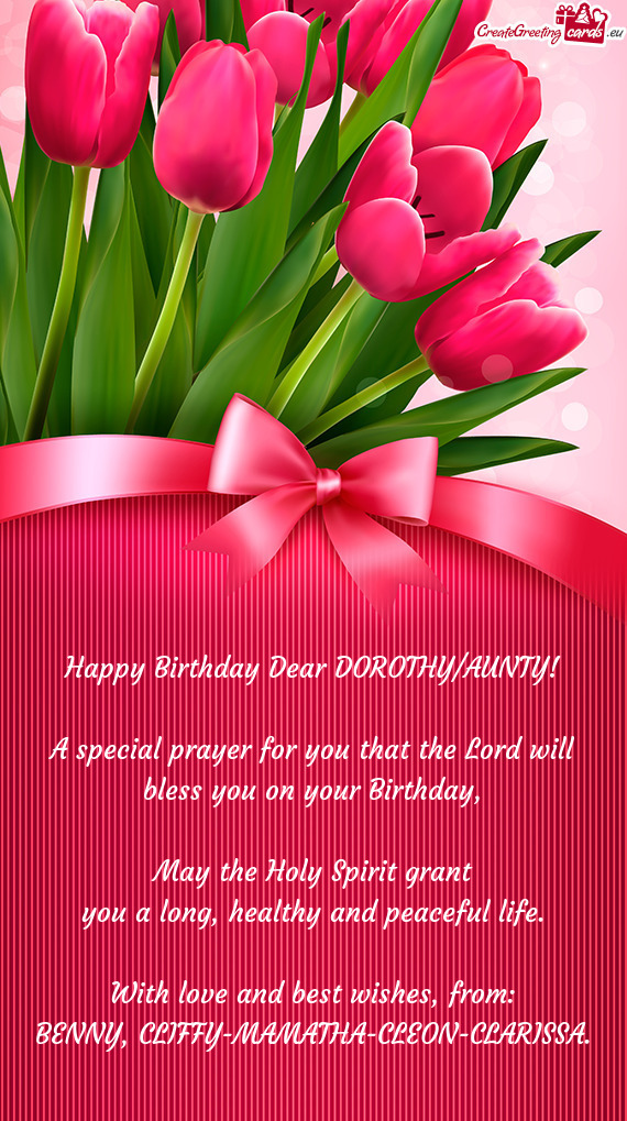 Happy Birthday Dear DOROTHY/AUNTY