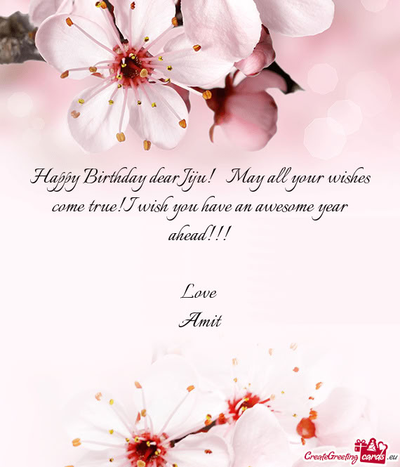 Happy Birthday dear Jiju!🎂🎊 May all your wishes come true!I wish you have an awesome year ahea