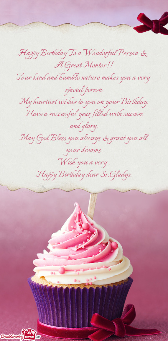 Happy Birthday dear Sr.Gladys