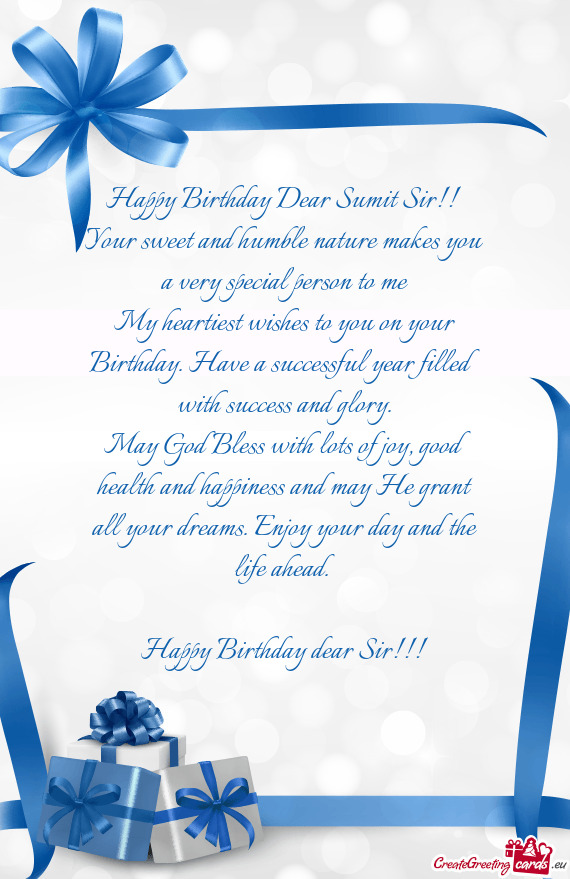 Happy Birthday Dear Sumit Sir