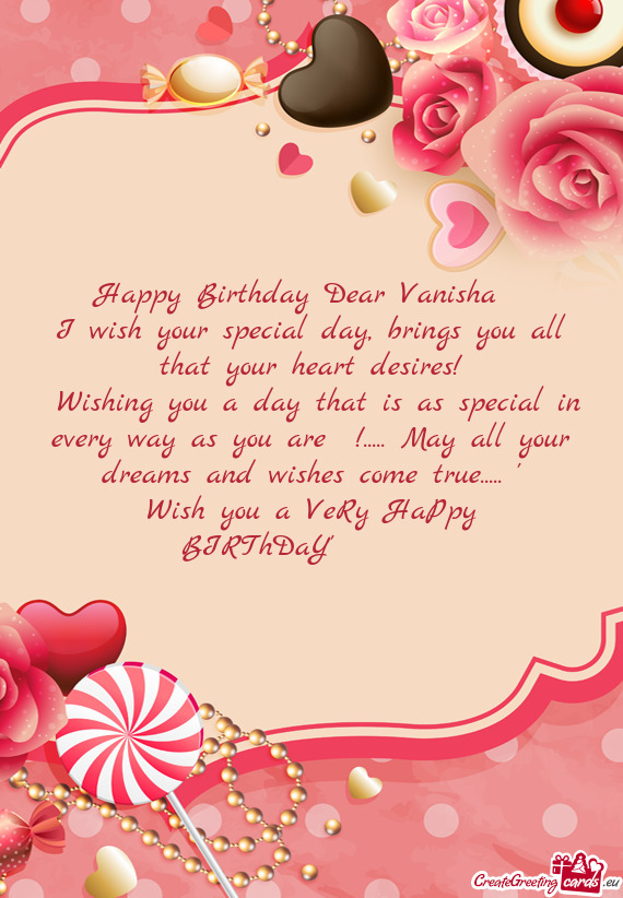 Happy Birthday Dear Vanisha🥳🥳