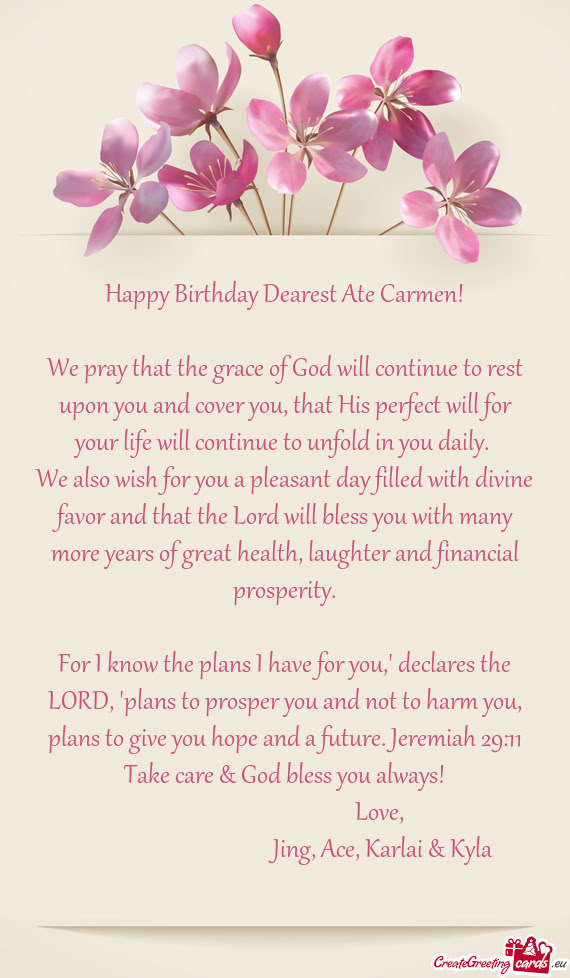 Happy Birthday Dearest Ate Carmen