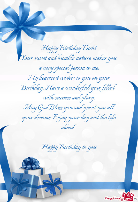 Happy Birthday Dishi