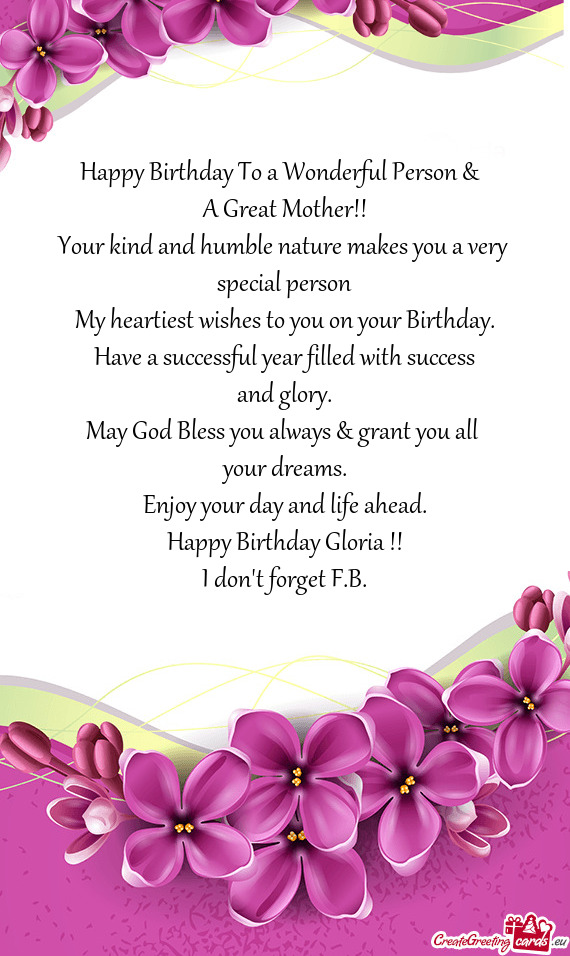 Happy Birthday Gloria