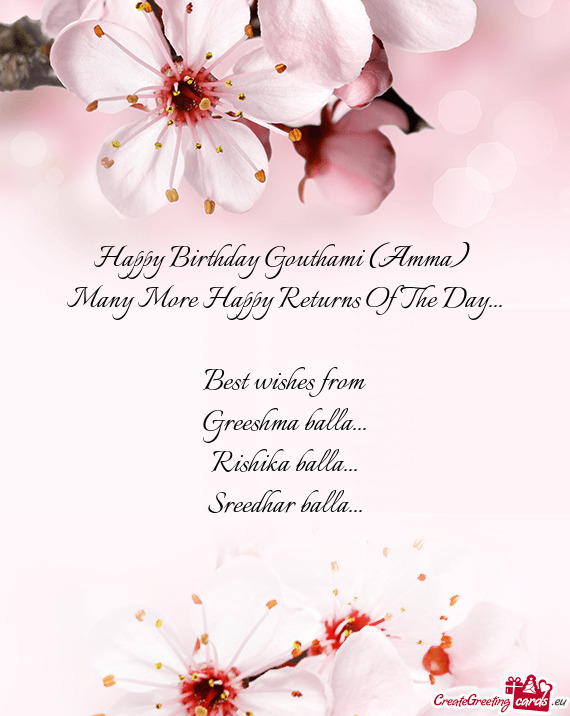 Happy Birthday Gouthami (Amma)