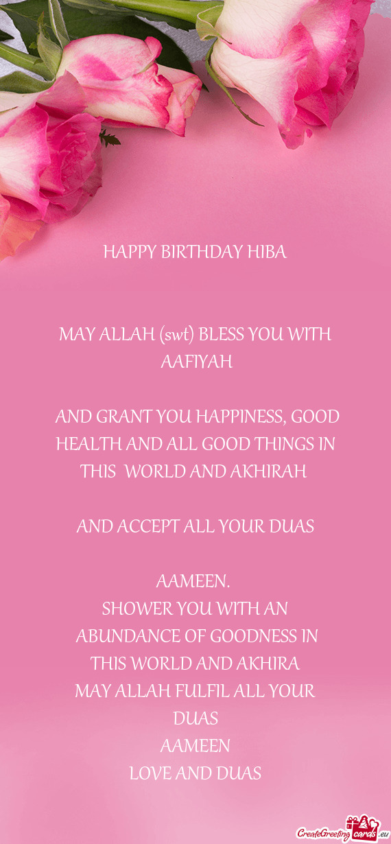 HAPPY BIRTHDAY HIBA