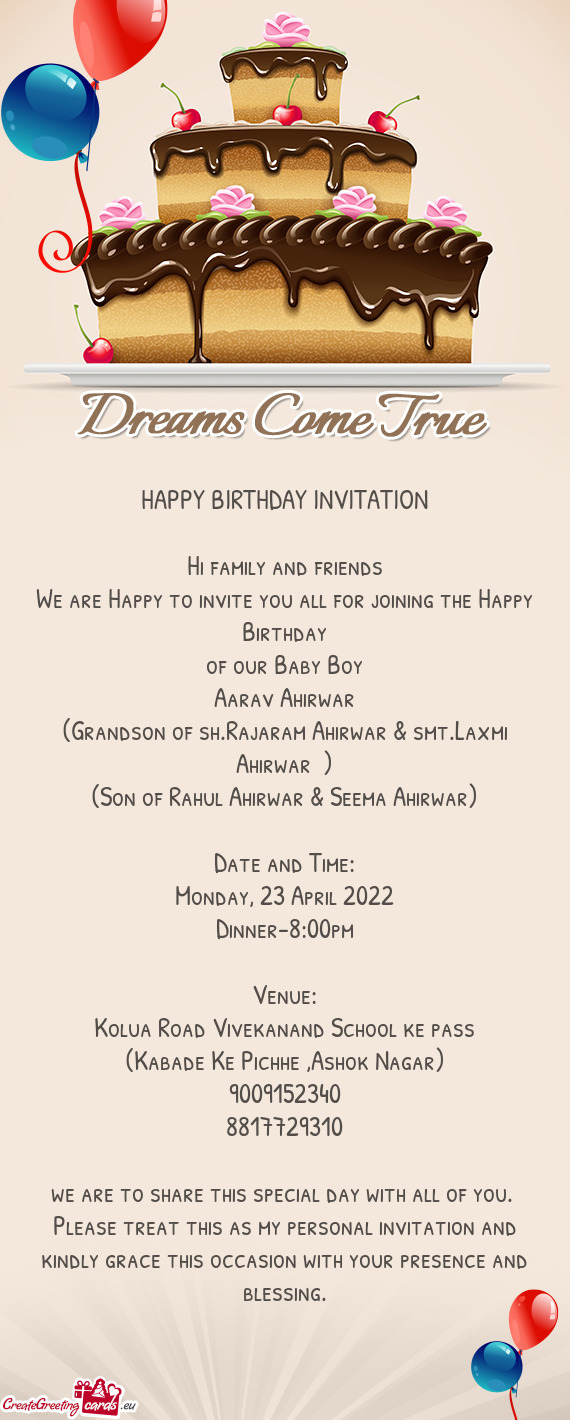 HAPPY BIRTHDAY INVITATION