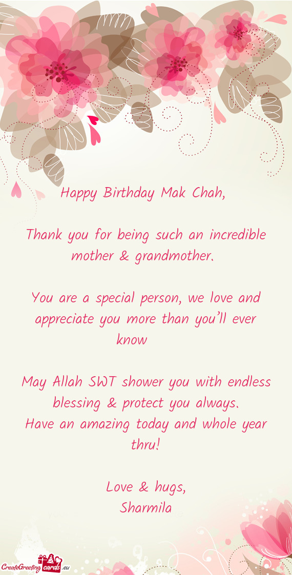 Happy Birthday Mak Chah