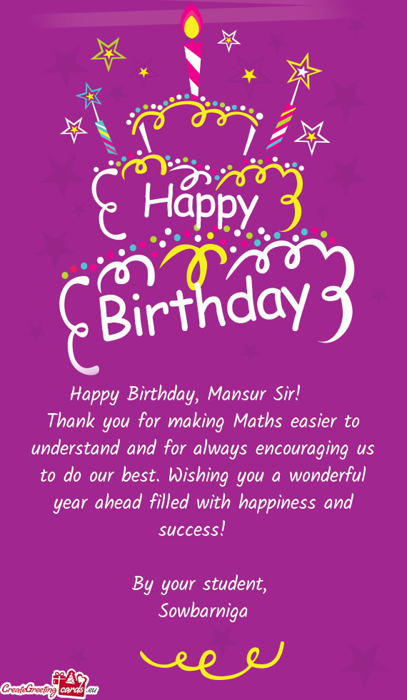 Happy Birthday, Mansur Sir! 🎉📚