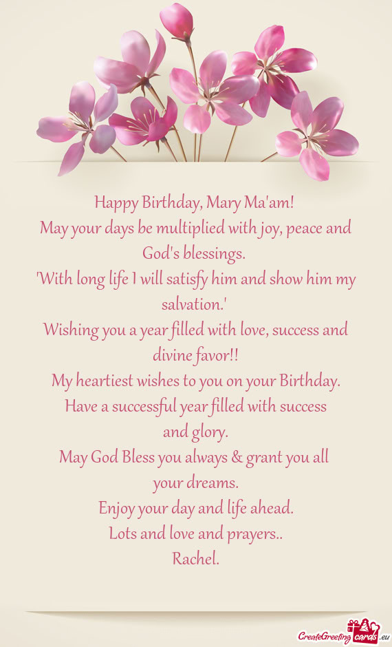 Happy Birthday, Mary Ma