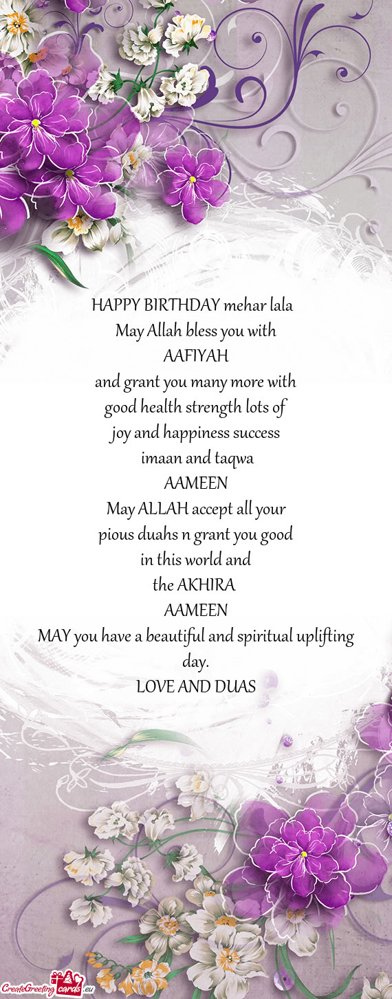 HAPPY BIRTHDAY mehar lala