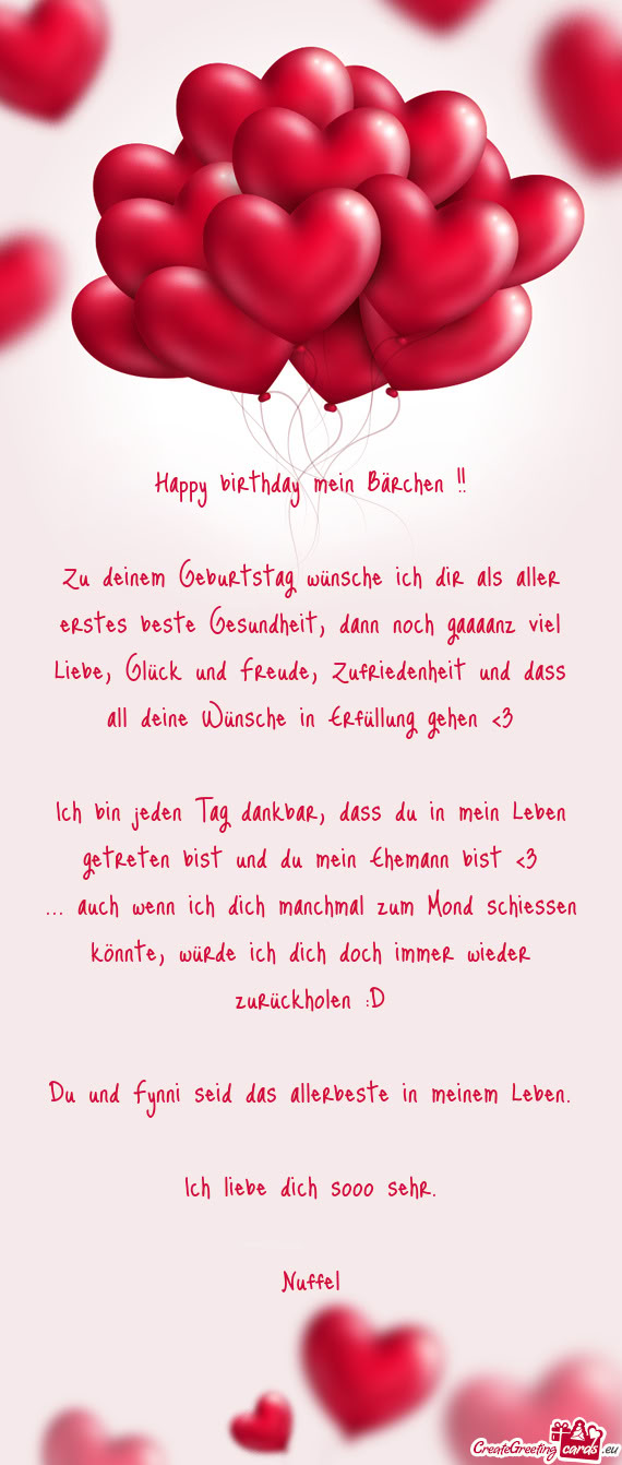 Happy birthday mein Bärchen