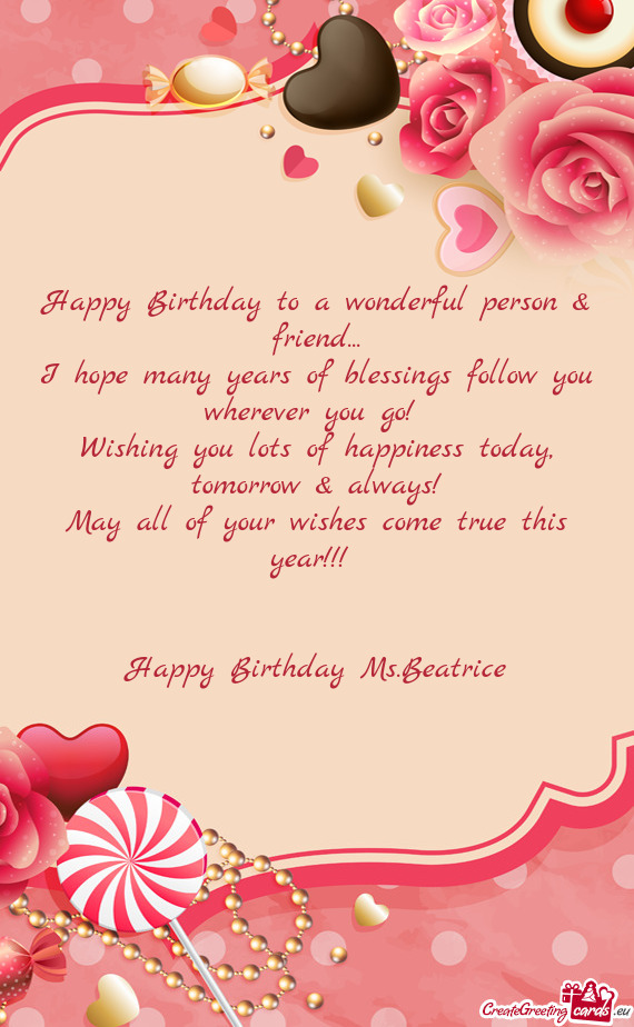 Happy Birthday Ms.Beatrice