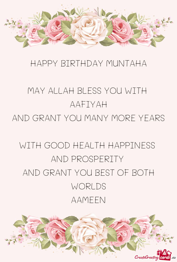 HAPPY BIRTHDAY MUNTAHA